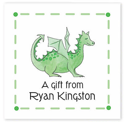 Green Dragon Square Stickers